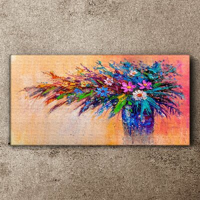 Foto leinwand Bunte Blumen in einer Vase