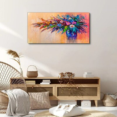 Foto leinwand Bunte Blumen in einer Vase