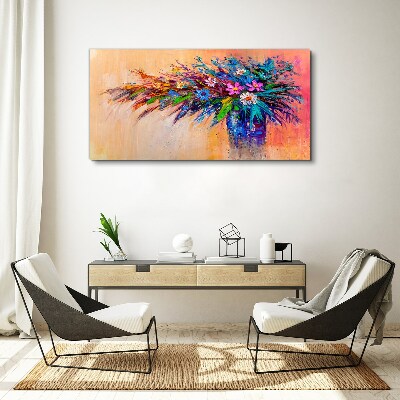 Foto leinwand Bunte Blumen in einer Vase