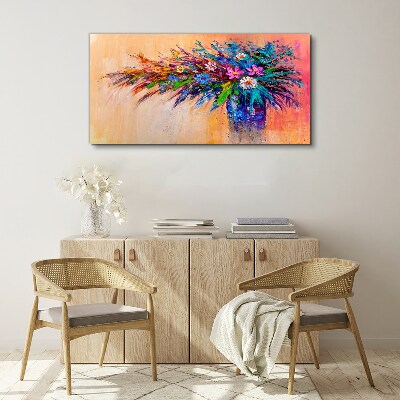 Foto leinwand Bunte Blumen in einer Vase