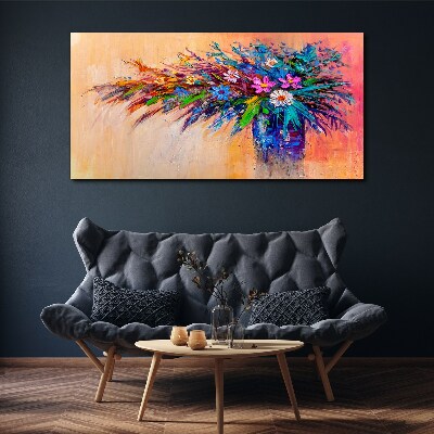 Foto leinwand Bunte Blumen in einer Vase