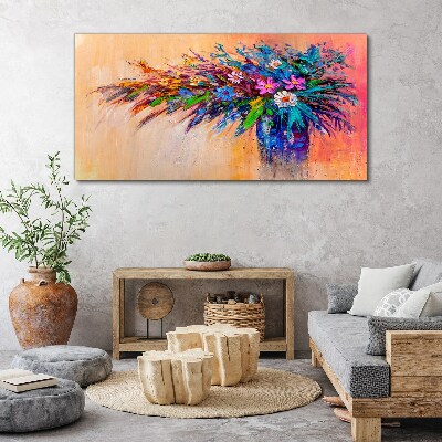 Foto leinwand Bunte Blumen in einer Vase