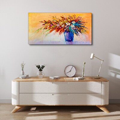 Foto auf leinwand Bunter Blumenstrauß in einer Vase