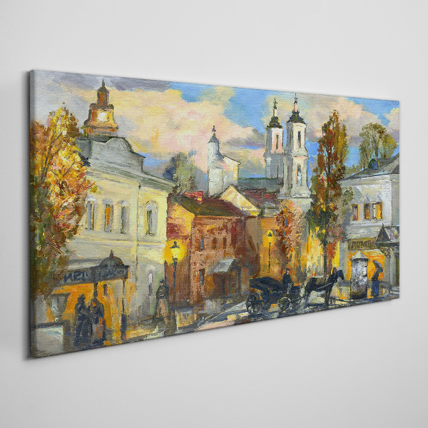 Foto auf leinwand Eine bezaubernde Straße in herbstlicher Landschaft