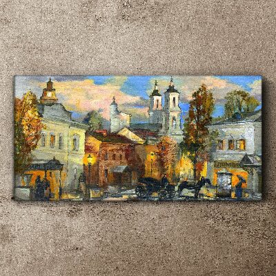Foto auf leinwand Eine bezaubernde Straße in herbstlicher Landschaft