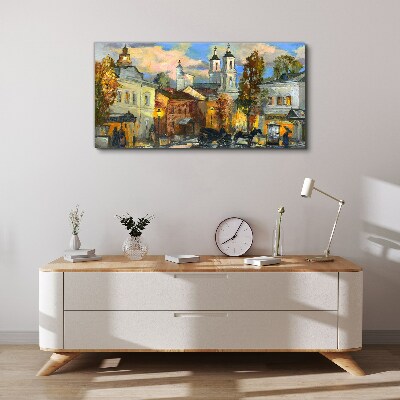 Foto auf leinwand Eine bezaubernde Straße in herbstlicher Landschaft