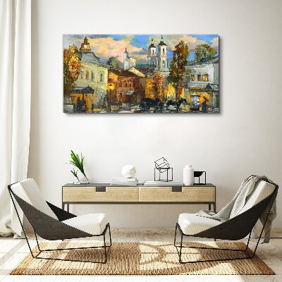 Foto auf leinwand Eine bezaubernde Straße in herbstlicher Landschaft