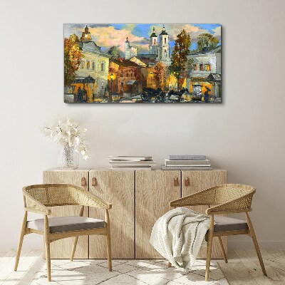 Foto auf leinwand Eine bezaubernde Straße in herbstlicher Landschaft