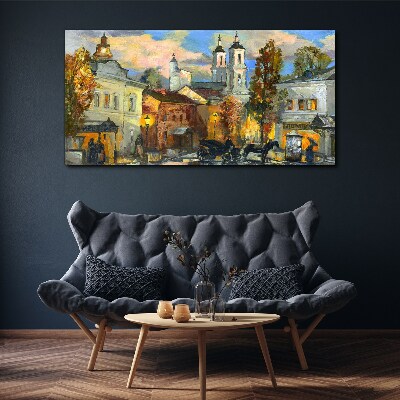 Foto auf leinwand Eine bezaubernde Straße in herbstlicher Landschaft