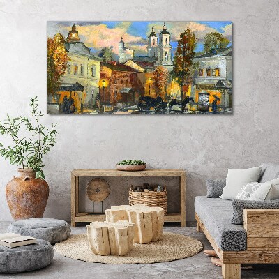 Foto auf leinwand Eine bezaubernde Straße in herbstlicher Landschaft