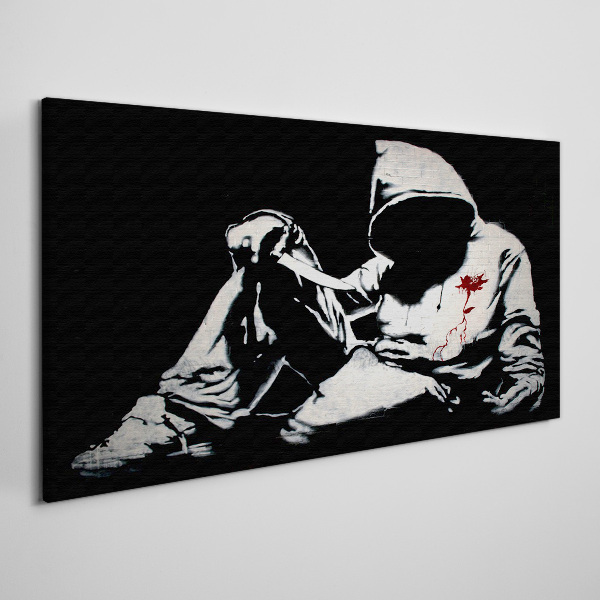 Foto auf leinwand Mann mit Messer Banksy