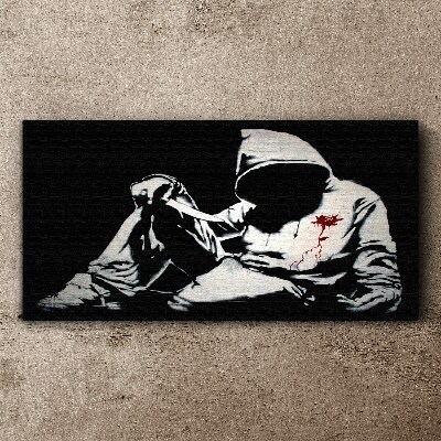 Foto auf leinwand Mann mit Messer Banksy
