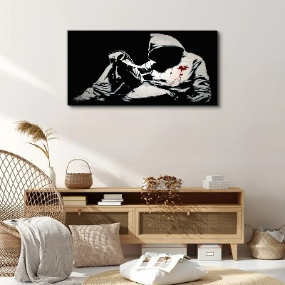 Foto auf leinwand Mann mit Messer Banksy