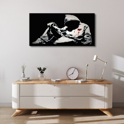 Foto auf leinwand Mann mit Messer Banksy