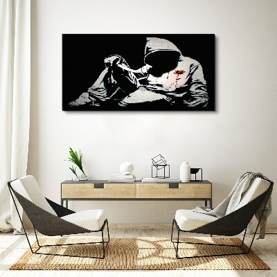 Foto auf leinwand Mann mit Messer Banksy