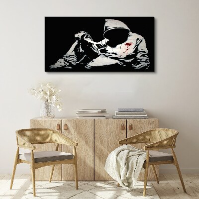 Foto auf leinwand Mann mit Messer Banksy