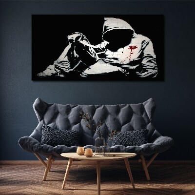Foto auf leinwand Mann mit Messer Banksy