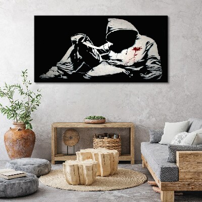 Foto auf leinwand Mann mit Messer Banksy