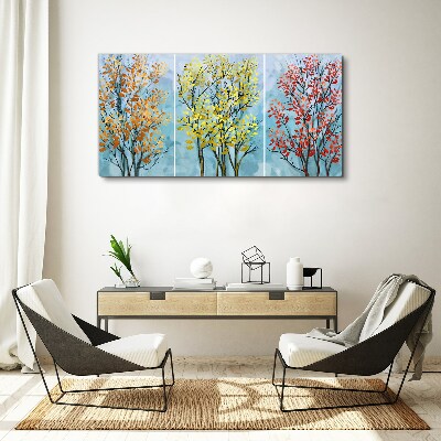 Foto auf leinwand Herbstbäume in Farben