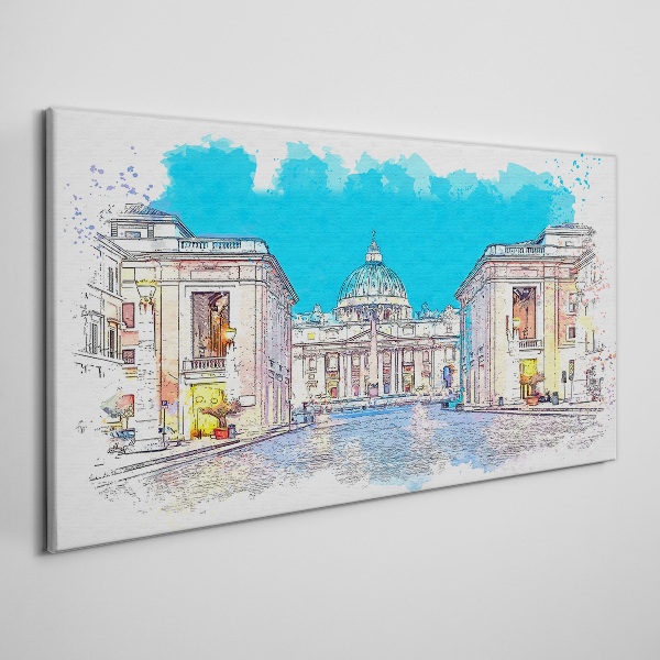 Foto auf leinwand Vatikan in Aquarellfarben