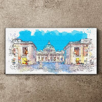 Foto auf leinwand Vatikan in Aquarellfarben