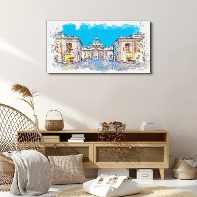 Foto auf leinwand Vatikan in Aquarellfarben