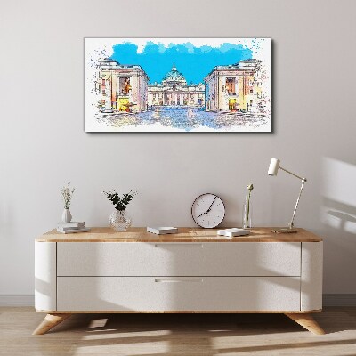 Foto auf leinwand Vatikan in Aquarellfarben