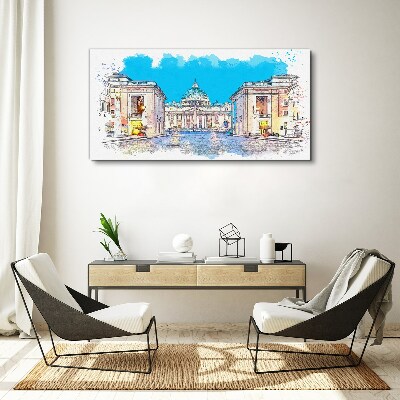 Foto auf leinwand Vatikan in Aquarellfarben