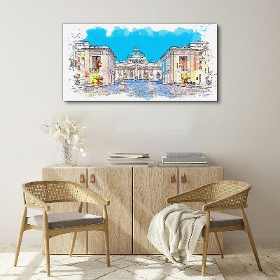 Foto auf leinwand Vatikan in Aquarellfarben