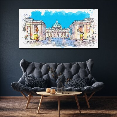 Foto auf leinwand Vatikan in Aquarellfarben