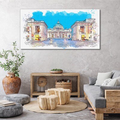 Foto auf leinwand Vatikan in Aquarellfarben