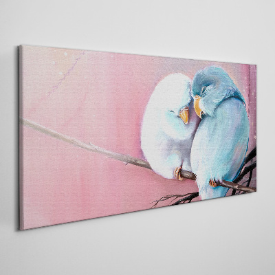 Foto auf leinwand Niedliche Papageien auf einem Ast