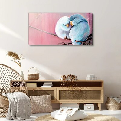 Foto auf leinwand Niedliche Papageien auf einem Ast