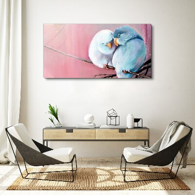 Foto auf leinwand Niedliche Papageien auf einem Ast