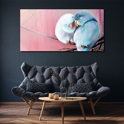 Foto auf leinwand Niedliche Papageien auf einem Ast