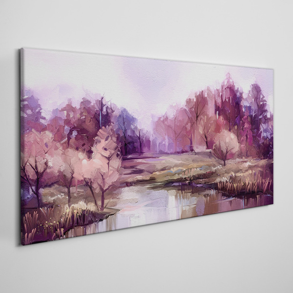 Foto auf leinwand Frühlingslandschaft in Rosatönen