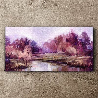 Foto auf leinwand Frühlingslandschaft in Rosatönen