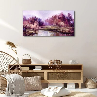 Foto auf leinwand Frühlingslandschaft in Rosatönen