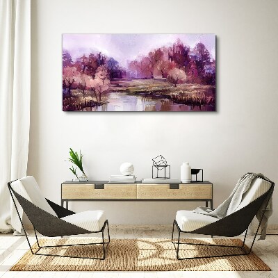 Foto auf leinwand Frühlingslandschaft in Rosatönen