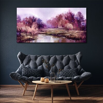 Foto auf leinwand Frühlingslandschaft in Rosatönen