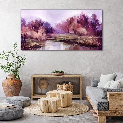 Foto auf leinwand Frühlingslandschaft in Rosatönen