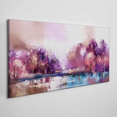 Foto leinwand Rosafarbene Reflexe in einer Winterlandschaft