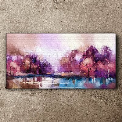 Foto leinwand Rosafarbene Reflexe in einer Winterlandschaft