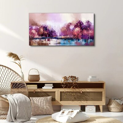 Foto leinwand Rosafarbene Reflexe in einer Winterlandschaft