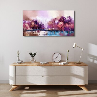 Foto leinwand Rosafarbene Reflexe in einer Winterlandschaft