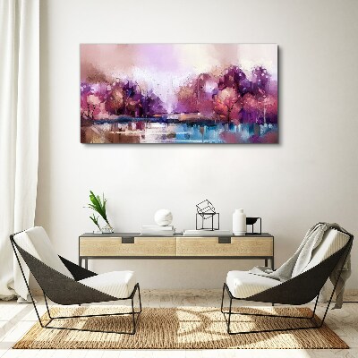 Foto leinwand Rosafarbene Reflexe in einer Winterlandschaft