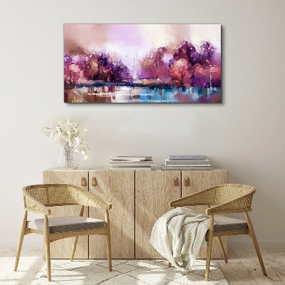 Foto leinwand Rosafarbene Reflexe in einer Winterlandschaft