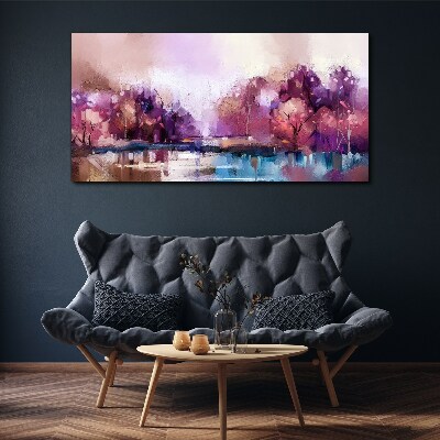 Foto leinwand Rosafarbene Reflexe in einer Winterlandschaft