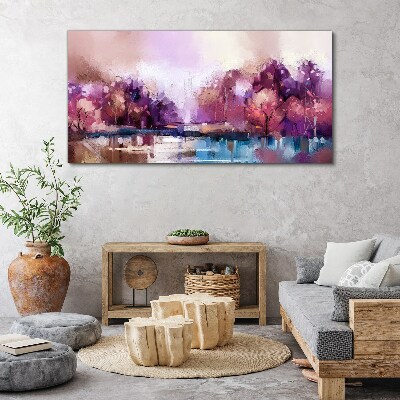 Foto leinwand Rosafarbene Reflexe in einer Winterlandschaft