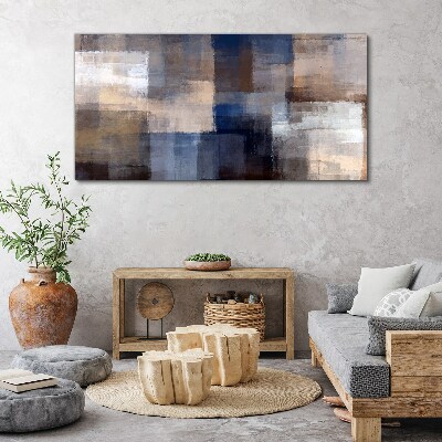 Leinwandbild Abstraktes Mosaik in Blautönen